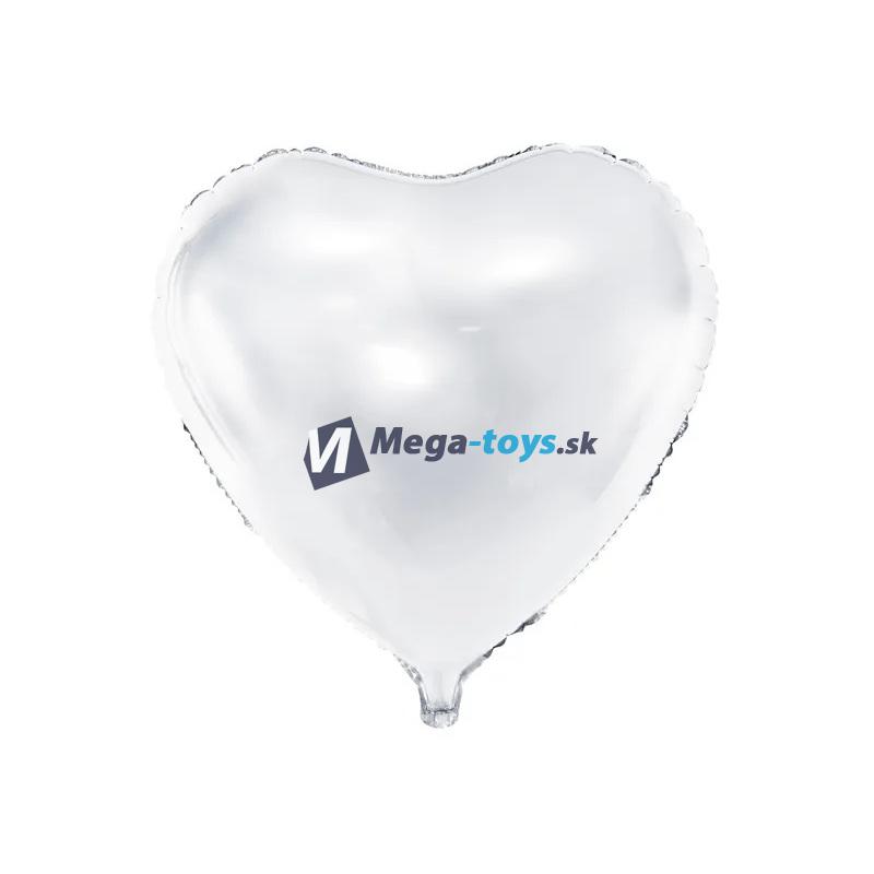 Fóliový balón srdce biely 45 cm