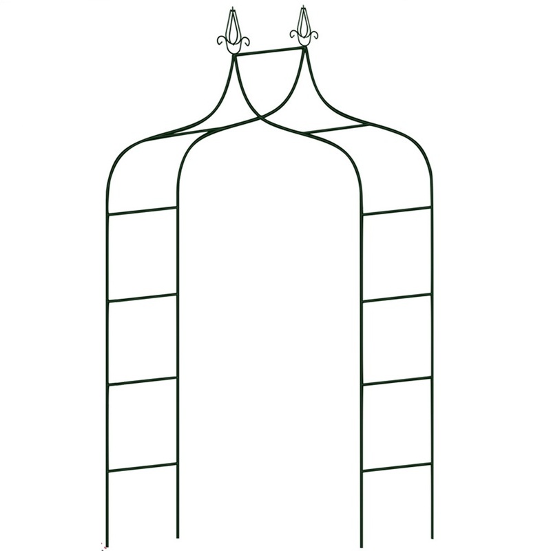 Záhradná kovová pergola na kvety dekoratívna tmavozelená