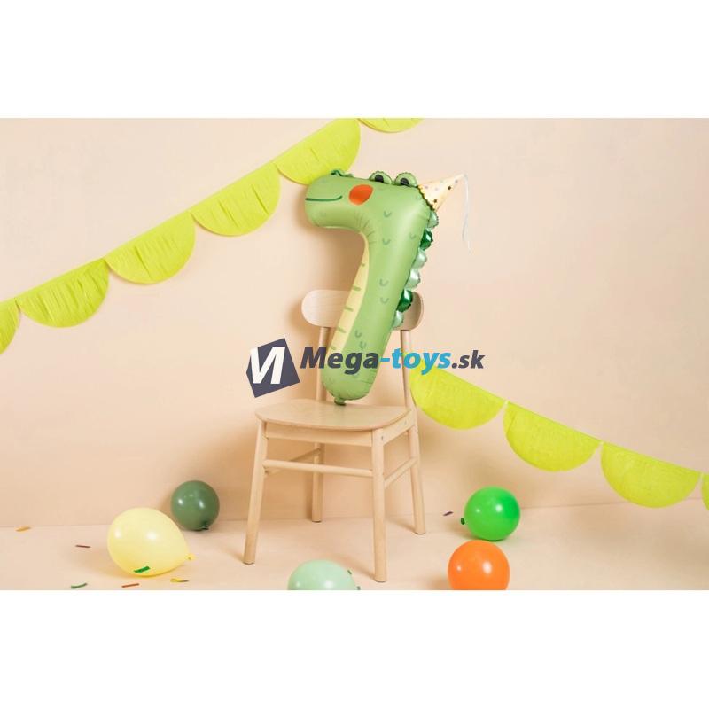 Fóliový balón číslo 7 Krokodíl 56x85 cm