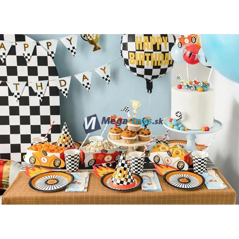 Zdobenie na cupcake „Závodné auto“, 4 ks