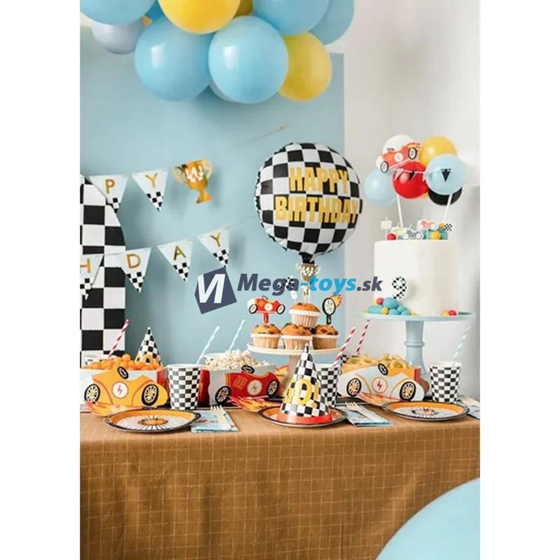 Zdobenie na cupcake „Závodné auto“, 4 ks