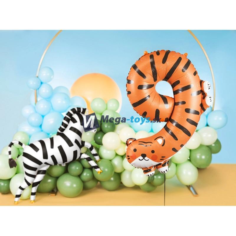 Fóliový balón číslo 9 Tiger 64x87 cm