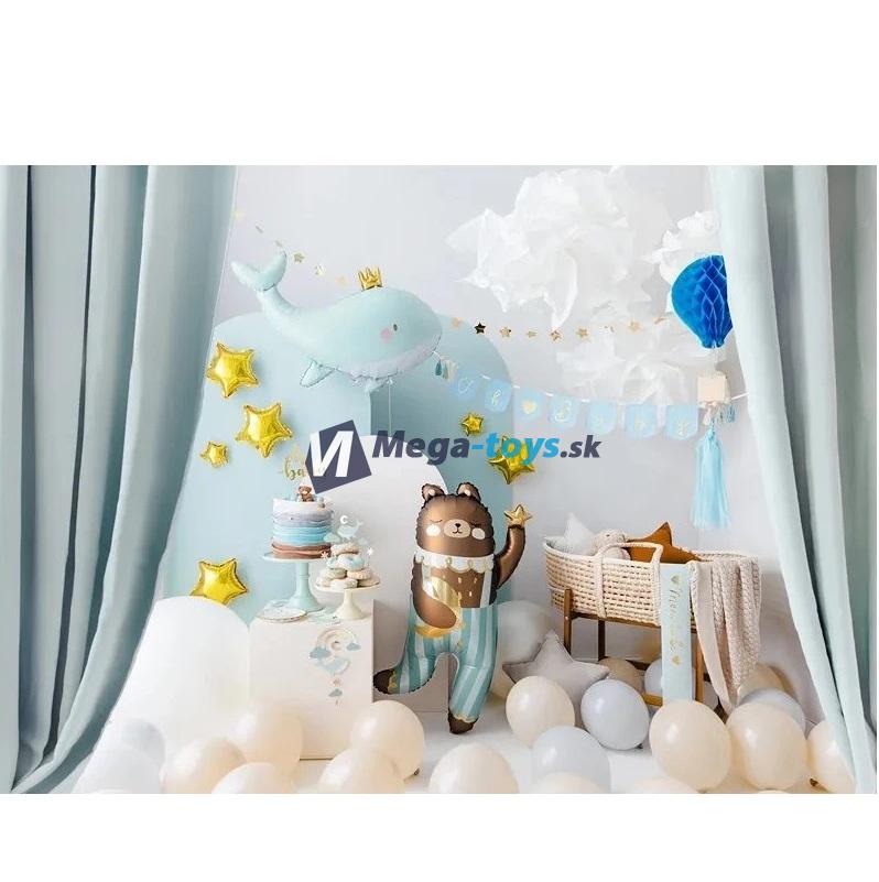 Zdobenie na cupcake - veľryba modrá, 7 ks