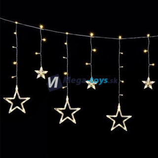 Vianočná LED reťaz hviezdičky 138 LED- studená biela