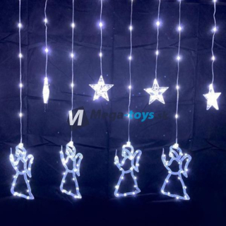 Vianočné LED záves Anjelikovia