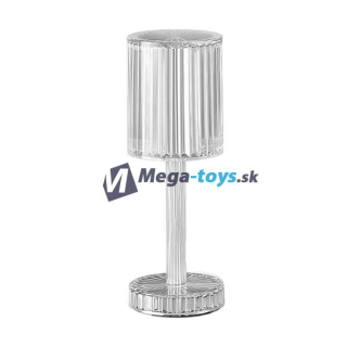 Krištáľová stolná lampa biela