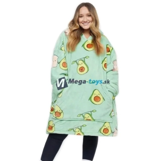 Deka s kapucňou a rukávmi avokádo