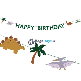 Narodeninový banner „Všetko najlepšie k narodeninám “ Dinosaury, 3 m